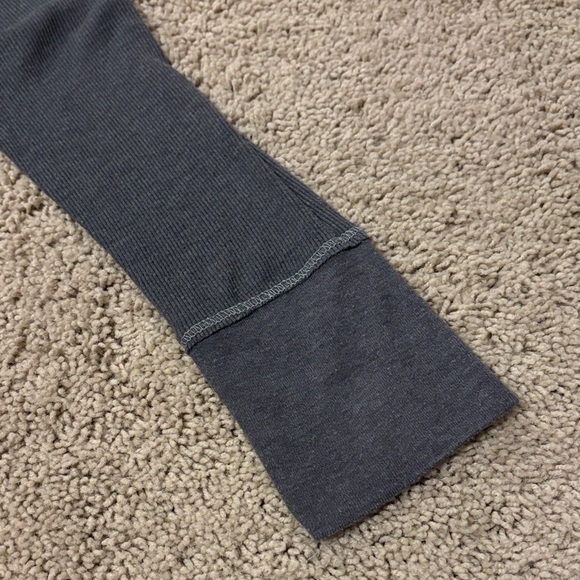 Charcoal Long Sleeve Henley Fitted Top - Picture 3 of 6